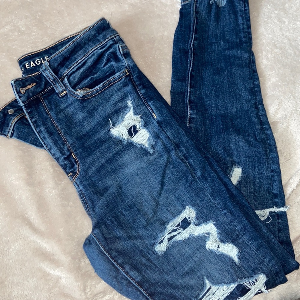 Dark Blue High Waisted American Eagle Jeans